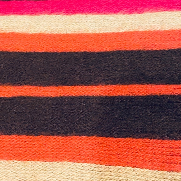 Super Soft Long Acrylic Brown & Hot Pink Striped Fringe Scarf - Picture 9 of 9